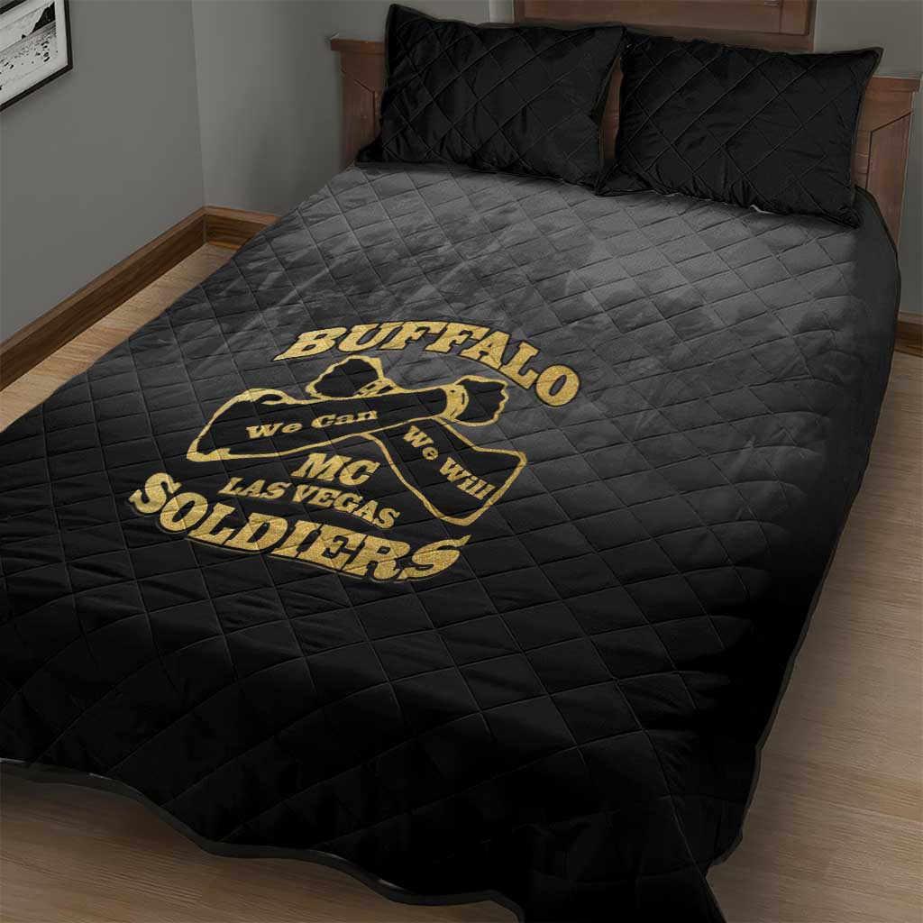 Buffalo Soldier Quilt Bed Set African American Heroes - Black LT15