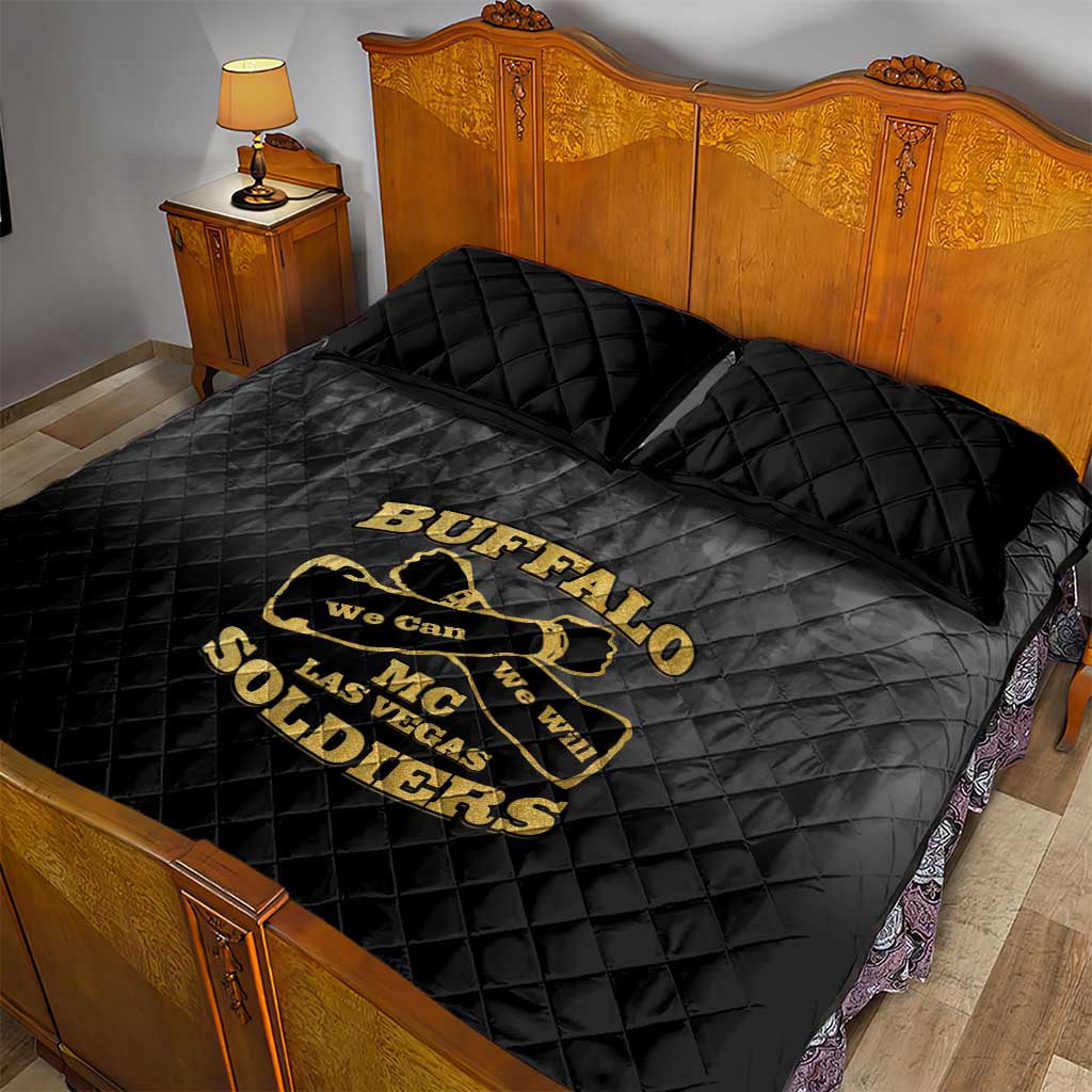 Buffalo Soldier Quilt Bed Set African American Heroes - Black LT15