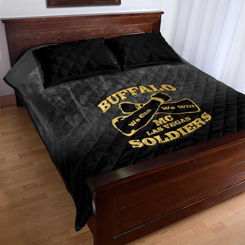 Buffalo Soldier Quilt Bed Set African American Heroes - Black LT15