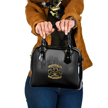 African American Buffalo Soldier Shoulder Handbag We Can We Will - Black LT15