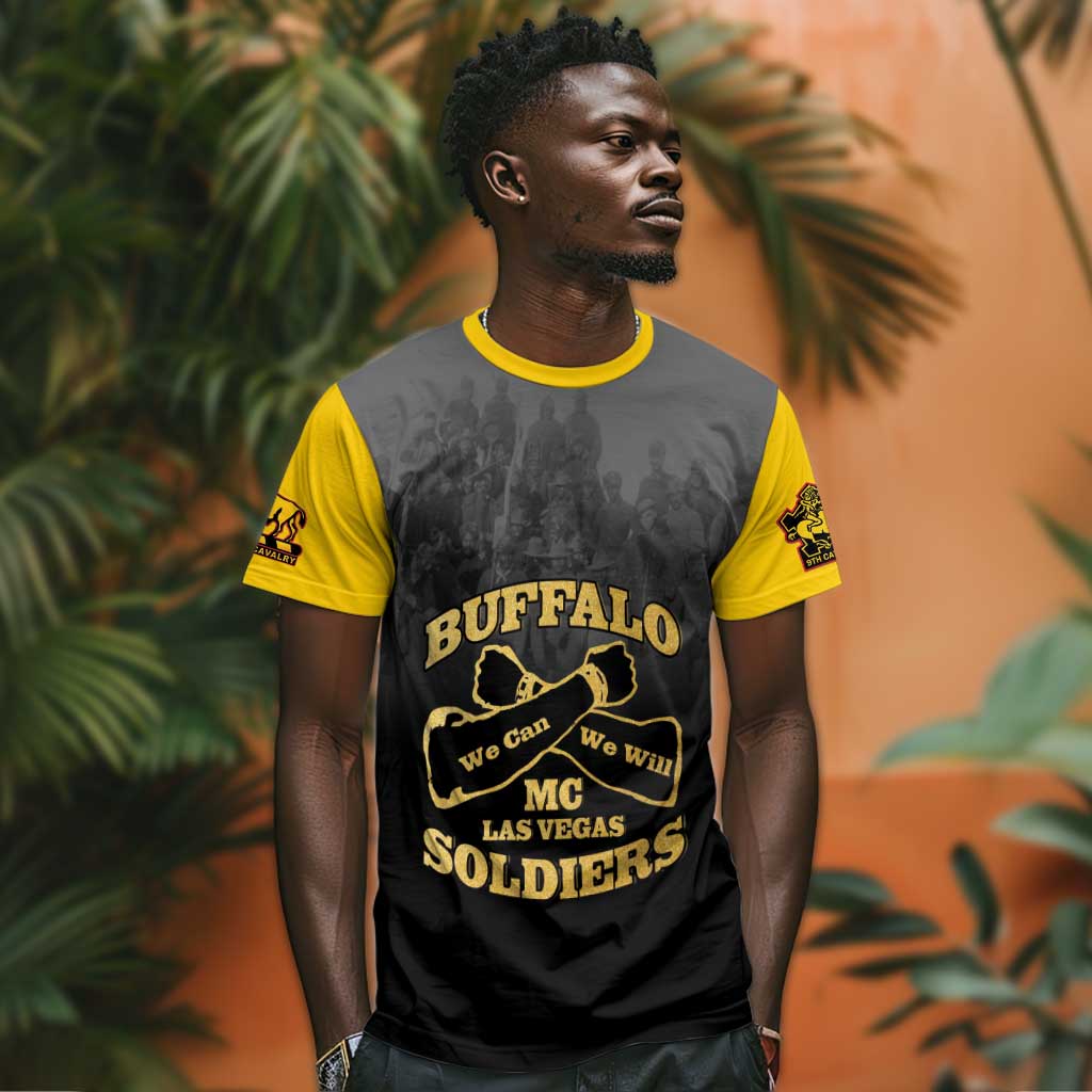 Personalized Buffalo Soldier T shirt African American Heroes - Black LT15