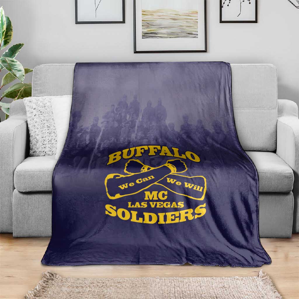 Buffalo Soldier Blanket African American Heroes - Navy Blue LT15