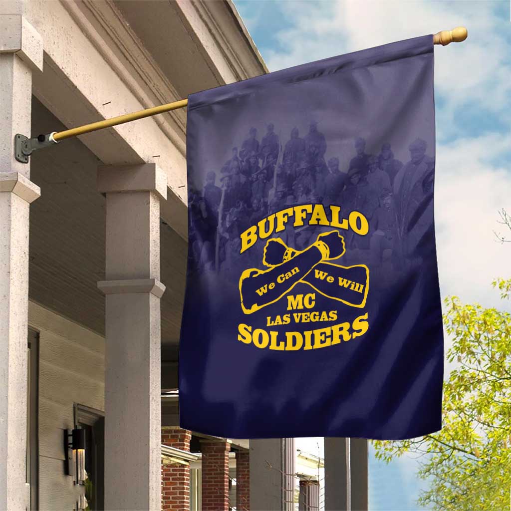 Buffalo Soldier Garden Flag African American Heroes - Navy Blue LT15
