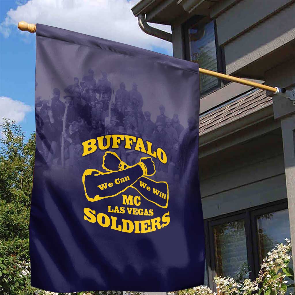 Buffalo Soldier Garden Flag African American Heroes - Navy Blue LT15