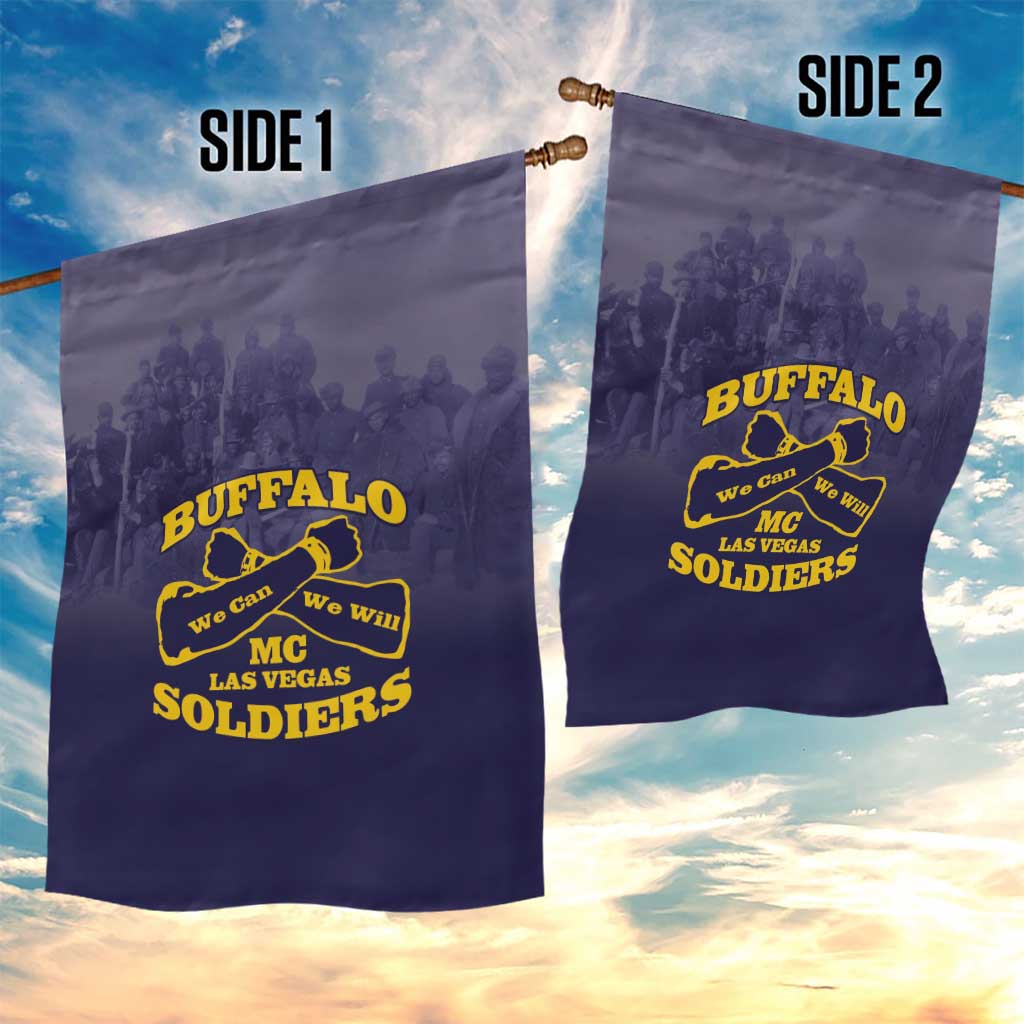 Buffalo Soldier Garden Flag African American Heroes - Navy Blue LT15