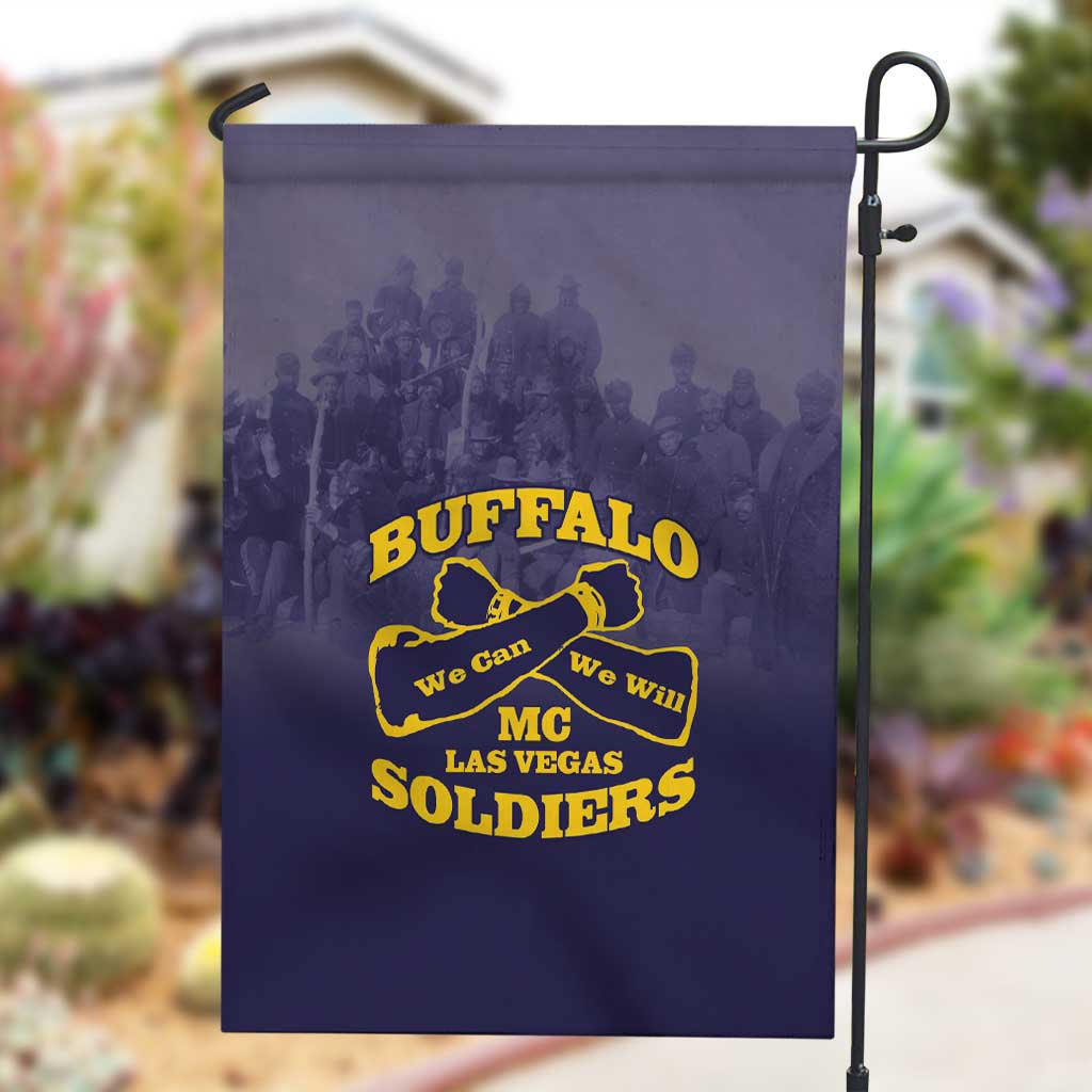 Buffalo Soldier Garden Flag African American Heroes - Navy Blue LT15