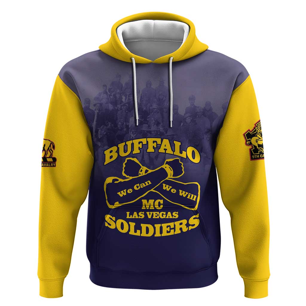 Personalized African American Buffalo Soldier Hoodie We Can We Will - Navy Blue LT15