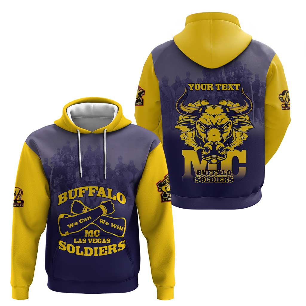 Personalized African American Buffalo Soldier Hoodie We Can We Will - Navy Blue LT15