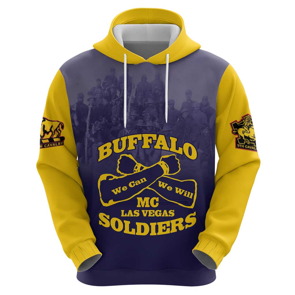 Personalized African American Buffalo Soldier Hoodie We Can We Will - Navy Blue LT15