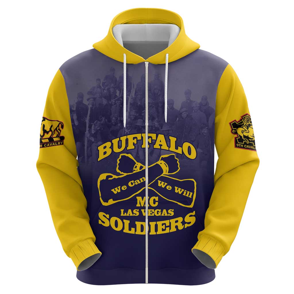 Personalized African American Buffalo Soldier Hoodie We Can We Will - Navy Blue LT15