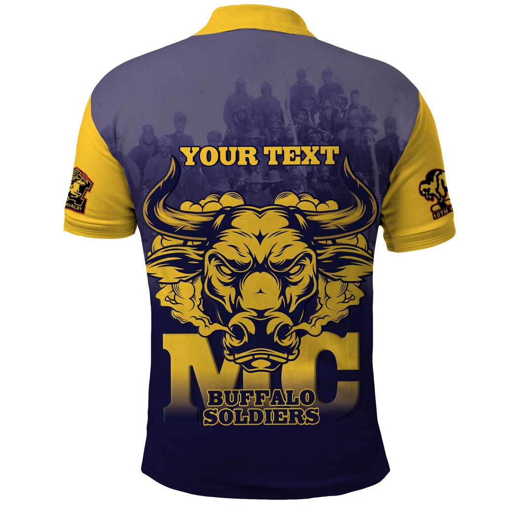 Personalized African American Buffalo Soldier Polo Shirt We Can We Will - Navy Blue LT15