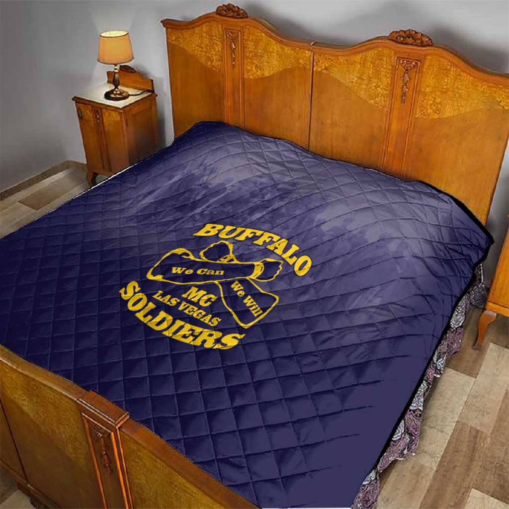 Buffalo Soldier Quilt African American Heroes - Navy Blue LT15