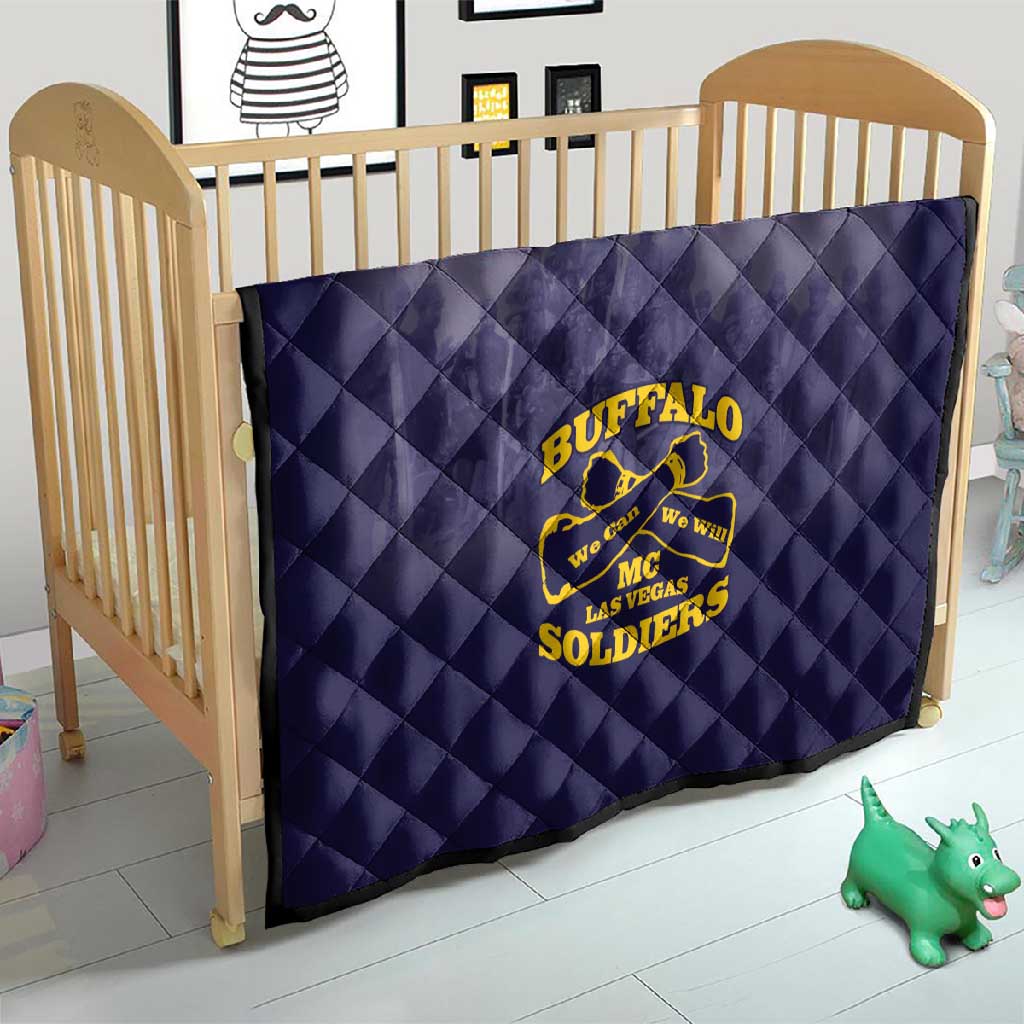 Buffalo Soldier Quilt African American Heroes - Navy Blue LT15