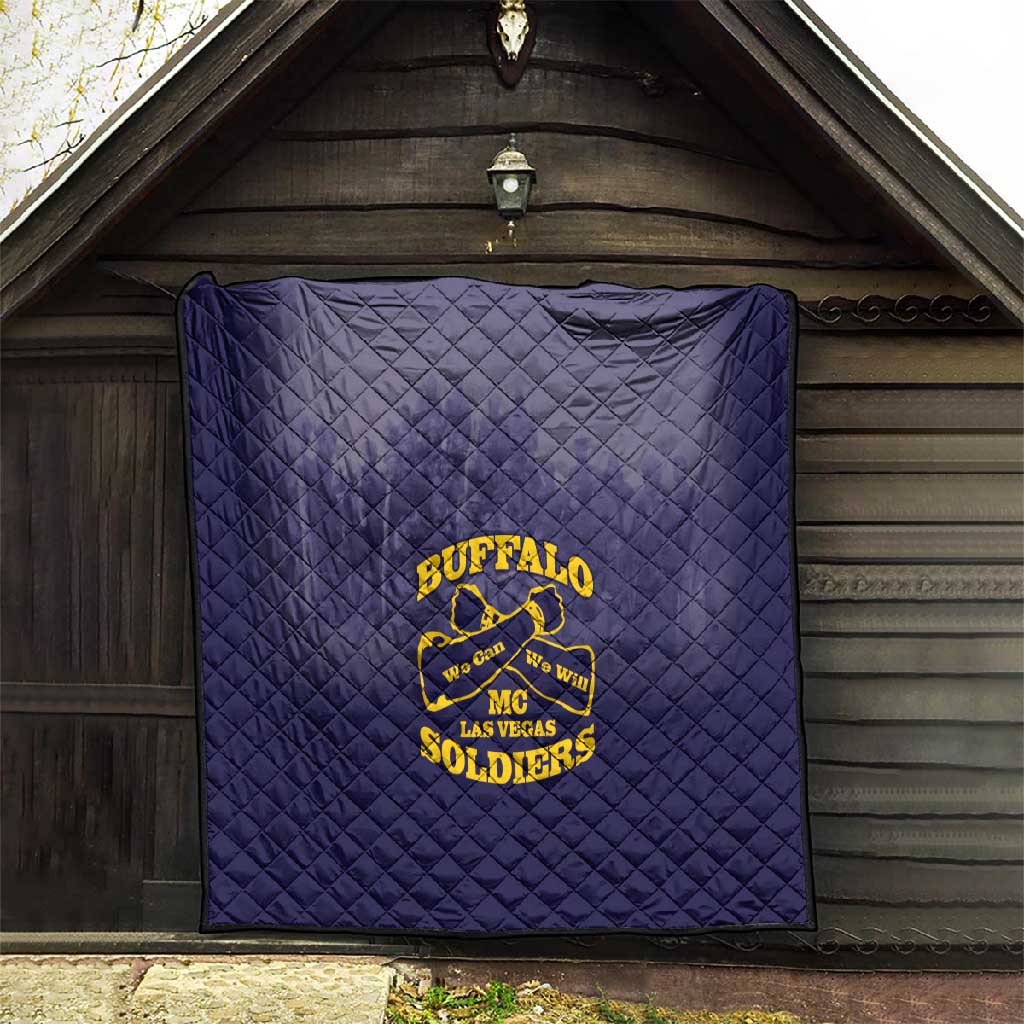 Buffalo Soldier Quilt African American Heroes - Navy Blue LT15