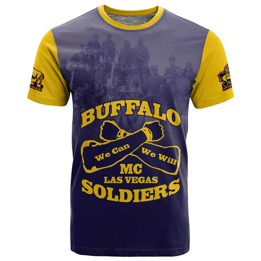 Personalized Buffalo Soldier T shirt African American Heroes - Navy Blue LT15