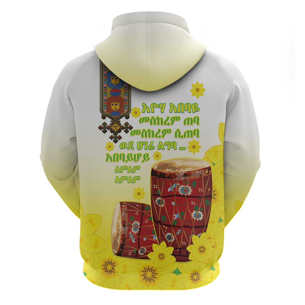 Ethiopian Enkutatash Hoodie Kebero Drum With Adey Abeba Flower LT15