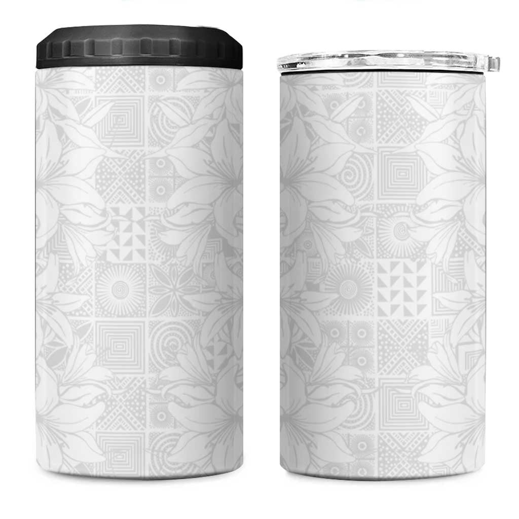 Nigeria Yoruba Osun-Osogbo Festival 4 in 1 Can Cooler Tumbler White Lily Lei LT15