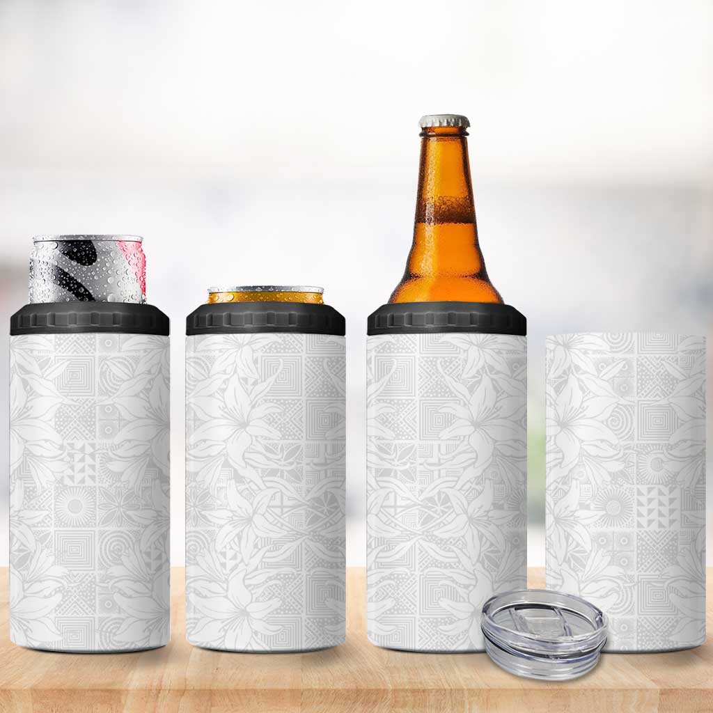 Nigeria Yoruba Osun-Osogbo Festival 4 in 1 Can Cooler Tumbler White Lily Lei LT15
