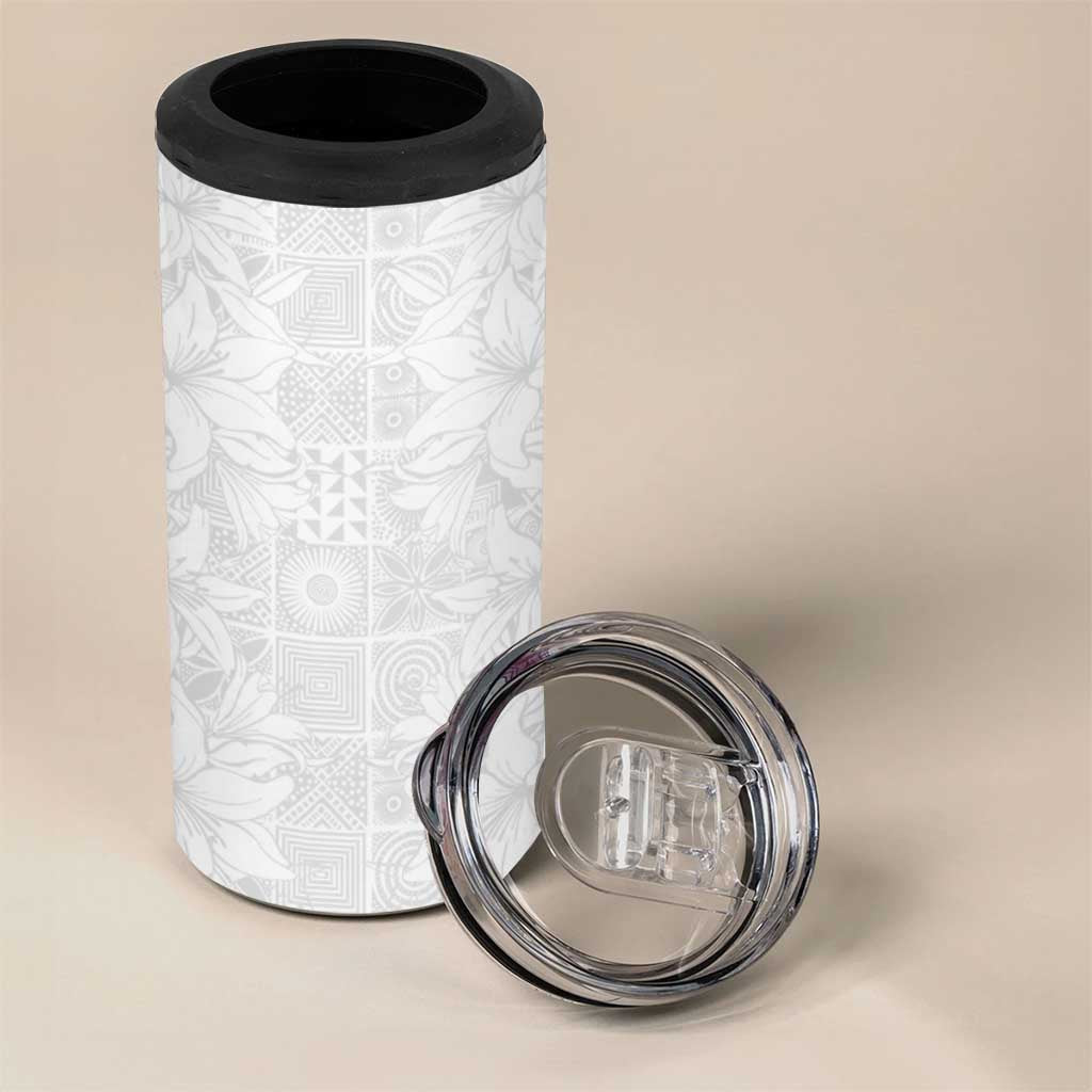 Nigeria Yoruba Osun-Osogbo Festival 4 in 1 Can Cooler Tumbler White Lily Lei LT15