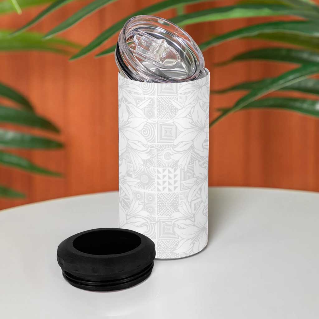 Nigeria Yoruba Osun-Osogbo Festival 4 in 1 Can Cooler Tumbler White Lily Lei LT15