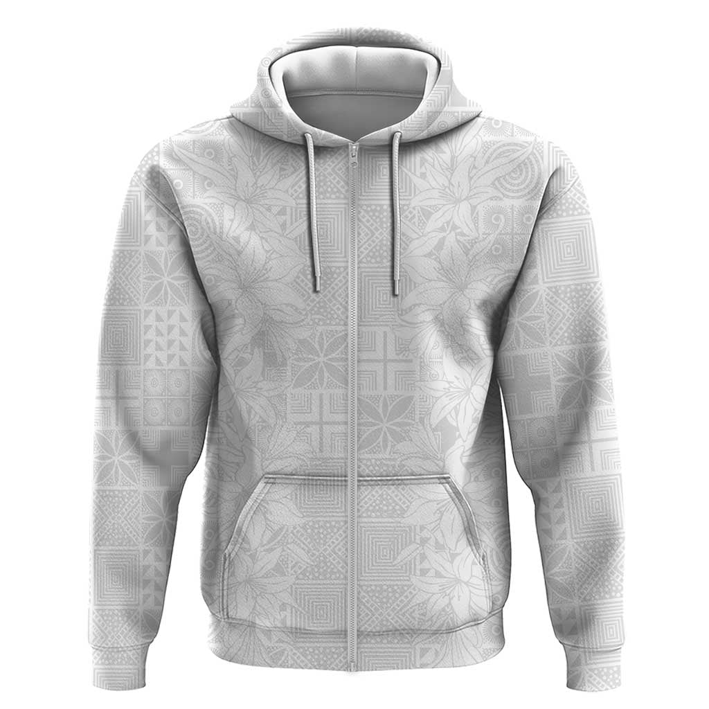 Nigeria Osun-Osogbo Festival Hoodie White Lily Lei With Yoruba Pattern LT15