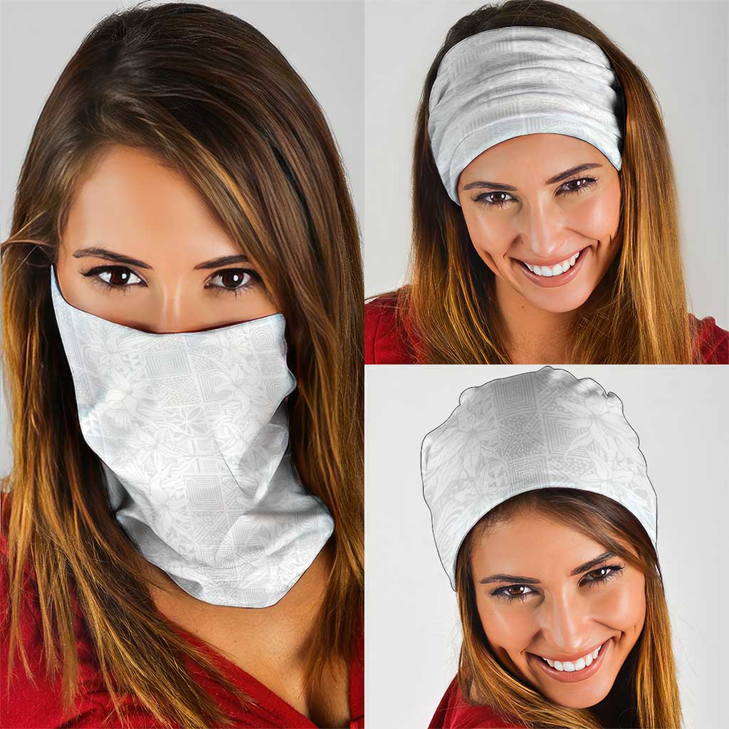 Nigeria Osun-Osogbo Festival Neck Gaiter White Lily Lei With Yoruba Pattern LT15