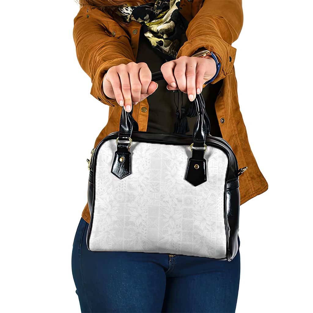 Nigeria Osun-Osogbo Festival Shoulder Handbag White Lily Lei With Yoruba Pattern LT15