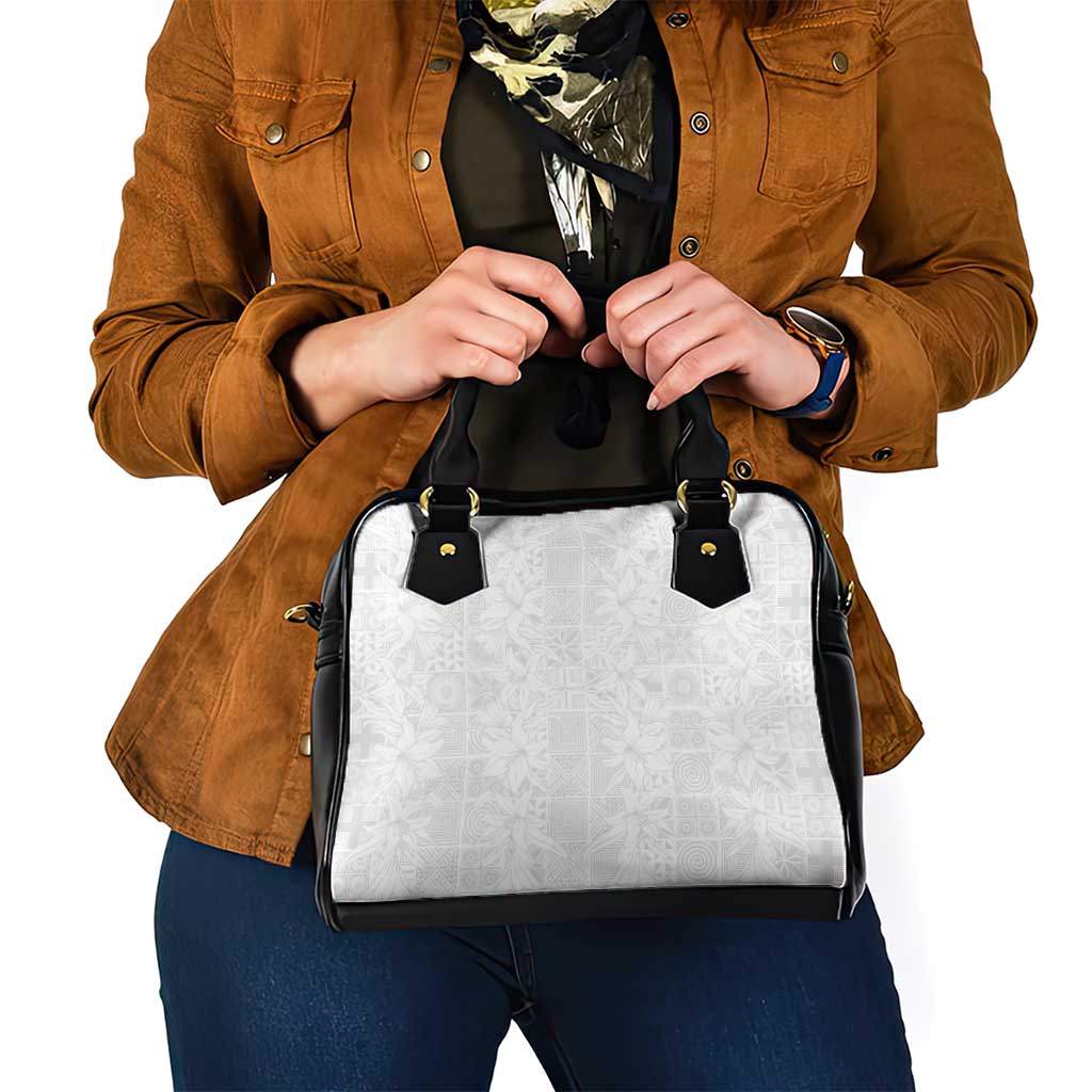 Nigeria Osun-Osogbo Festival Shoulder Handbag White Lily Lei With Yoruba Pattern LT15