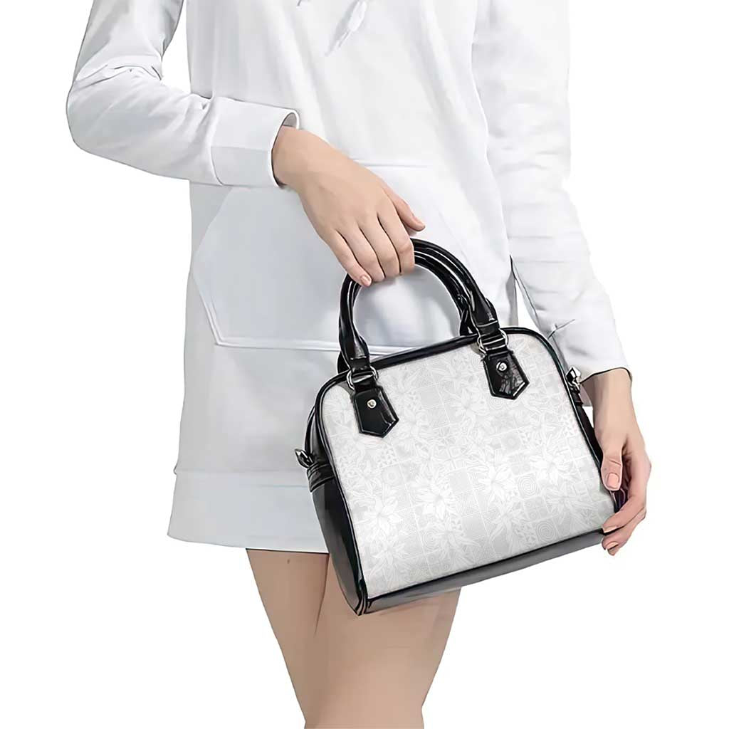 Nigeria Osun-Osogbo Festival Shoulder Handbag White Lily Lei With Yoruba Pattern LT15
