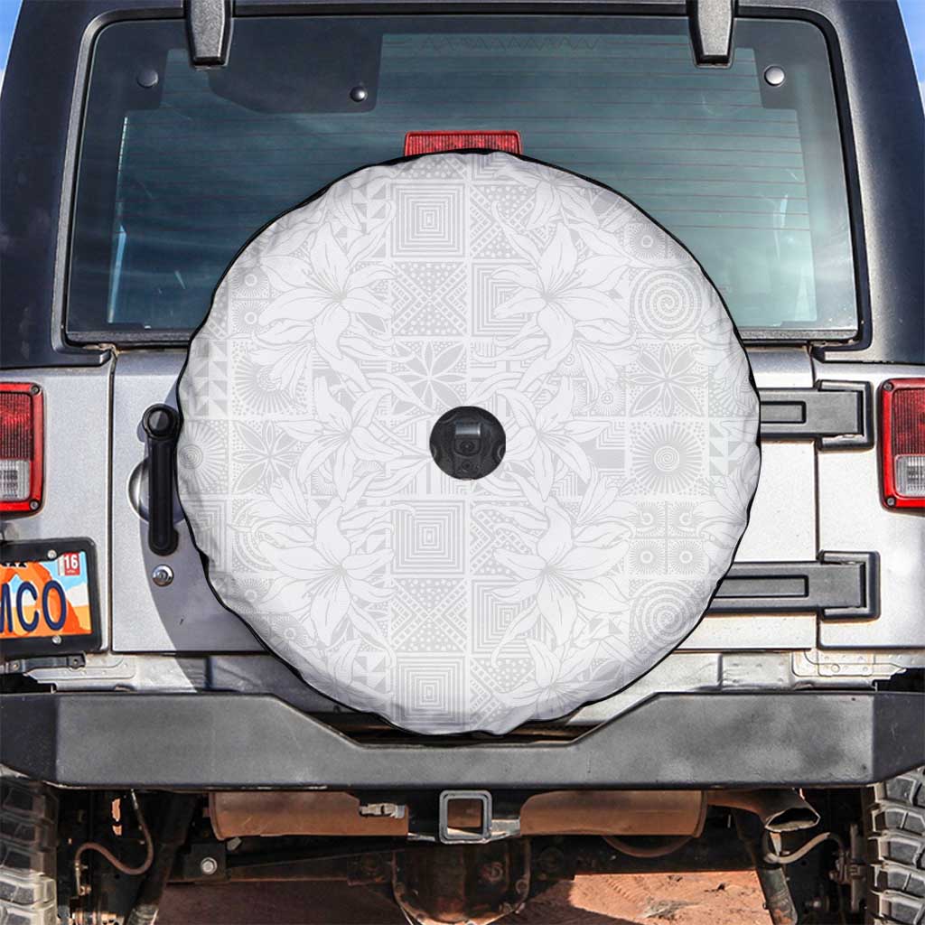 Nigeria Osun-Osogbo Festival Spare Tire Cover White Lily Lei With Yoruba Pattern LT15