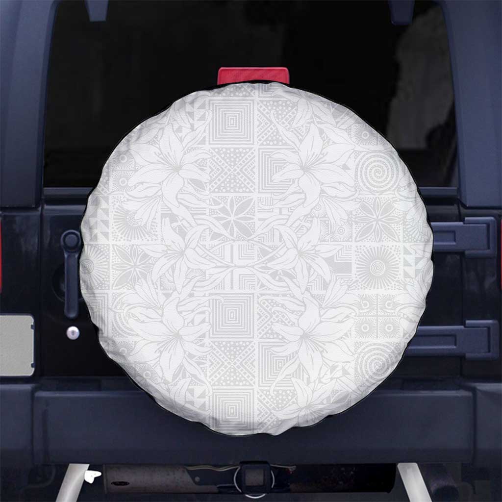 Nigeria Osun-Osogbo Festival Spare Tire Cover White Lily Lei With Yoruba Pattern LT15