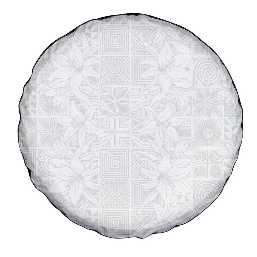 Nigeria Osun-Osogbo Festival Spare Tire Cover White Lily Lei With Yoruba Pattern LT15