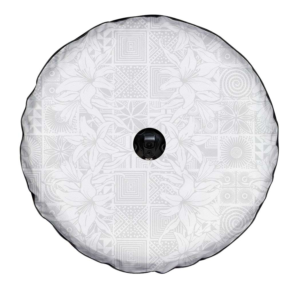 Nigeria Osun-Osogbo Festival Spare Tire Cover White Lily Lei With Yoruba Pattern LT15
