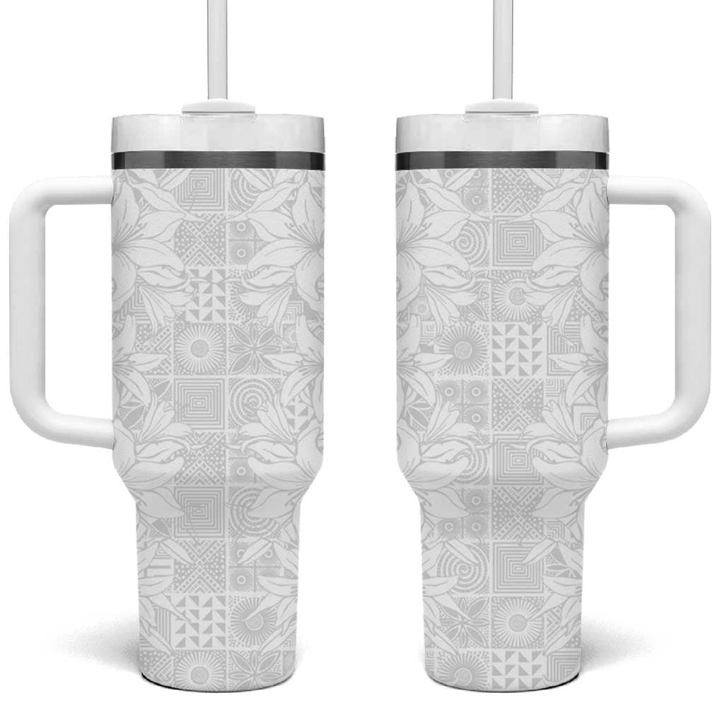 Nigeria Yoruba Osun-Osogbo Festival Tumbler With Handle White Lily Lei LT15