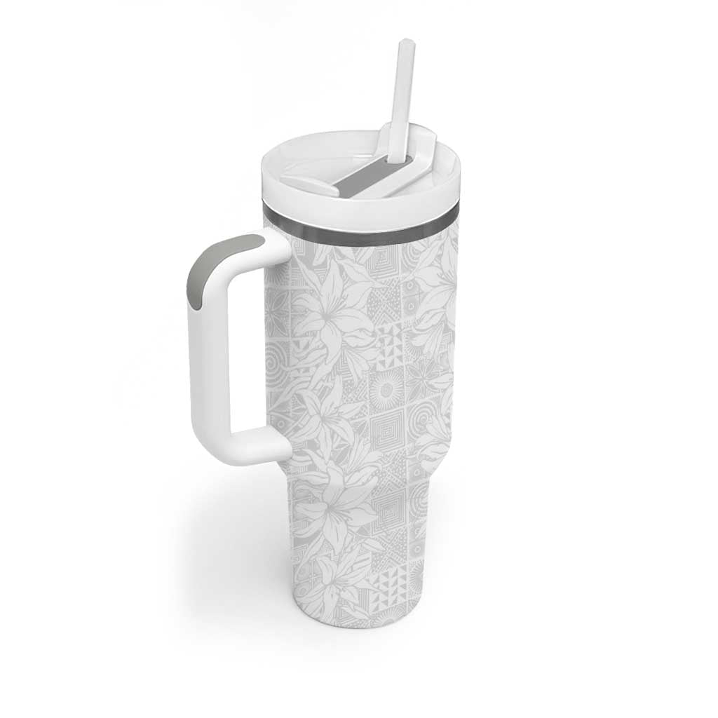 Nigeria Yoruba Osun-Osogbo Festival Tumbler With Handle White Lily Lei LT15