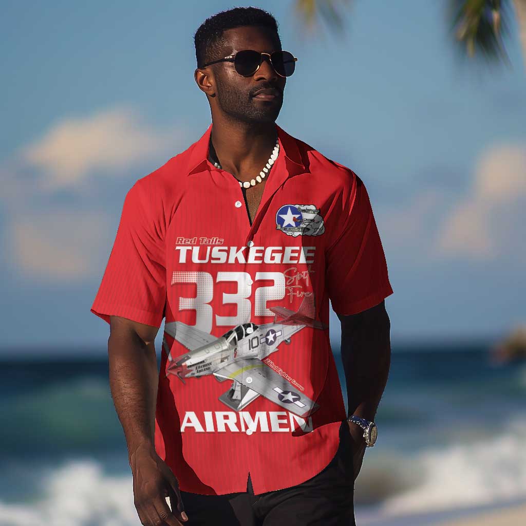 Tuskegee Red Tails Airmen Hawaiian Shirt 332nd Fighter Group - Red LT15
