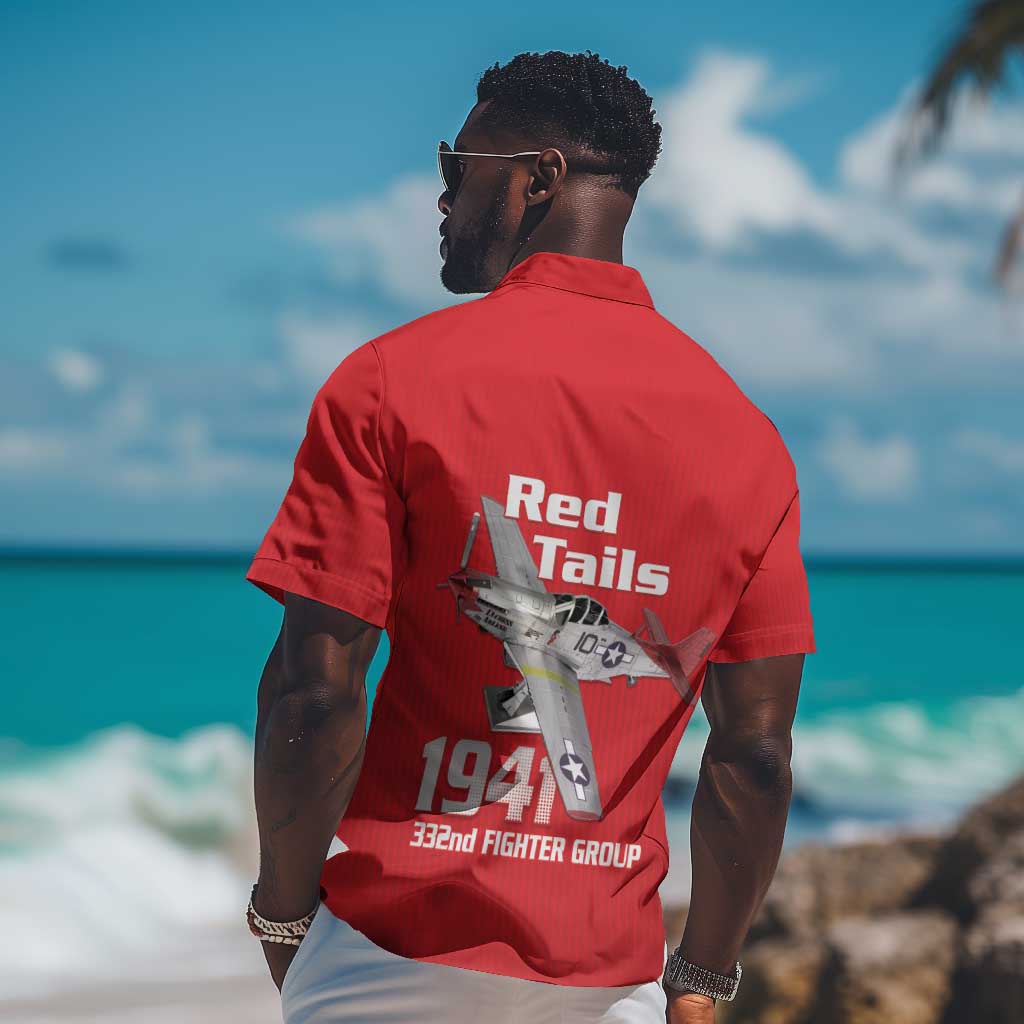 Tuskegee Red Tails Airmen Hawaiian Shirt 332nd Fighter Group - Red LT15