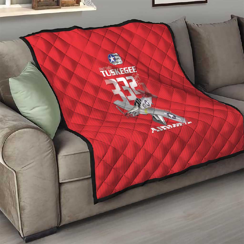 Tuskegee Red Tails Airmen Quilt 332nd Fighter Group - Red LT15