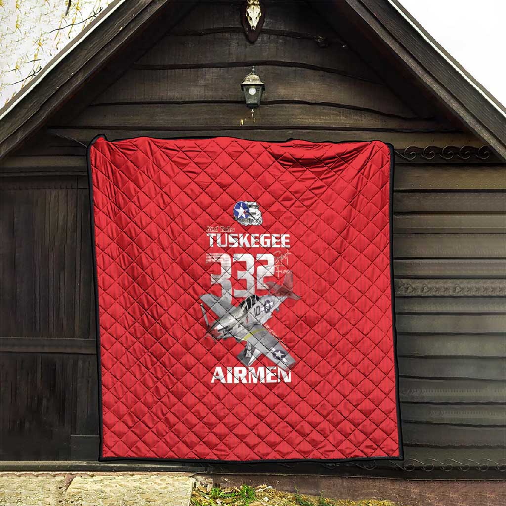 Tuskegee Red Tails Airmen Quilt 332nd Fighter Group - Red LT15