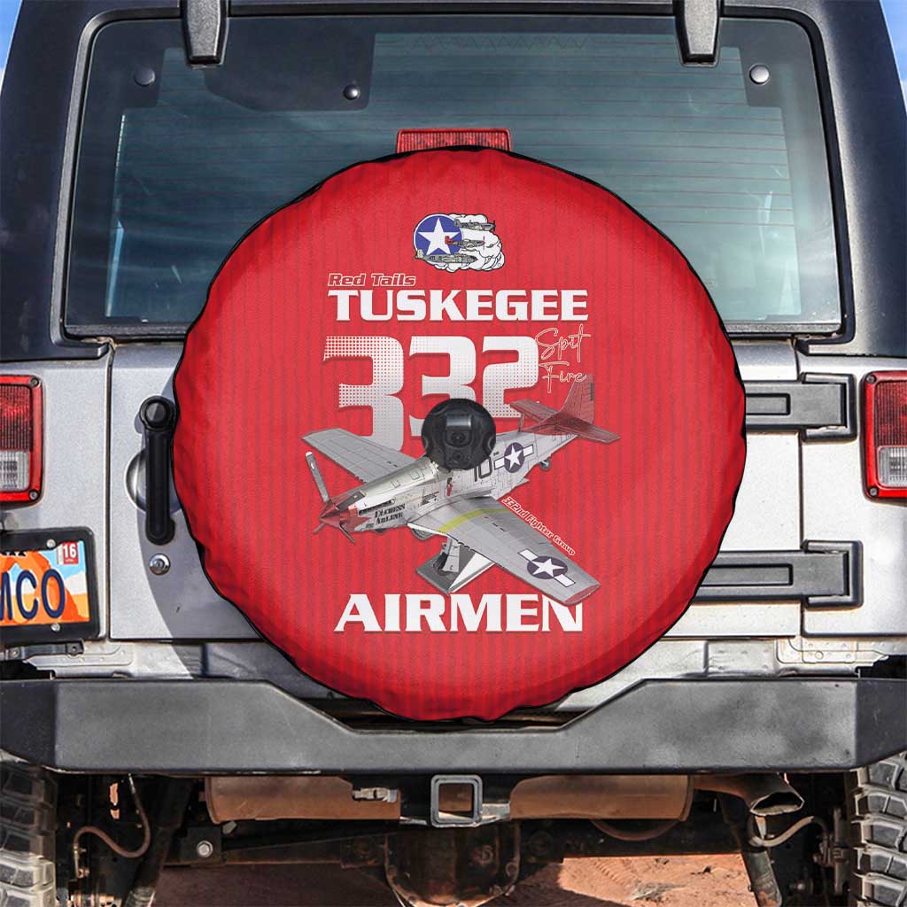 Tuskegee Red Tails Airmen Spare Tire Cover P-51 Mustang 332nd Fighter Group - Red LT15