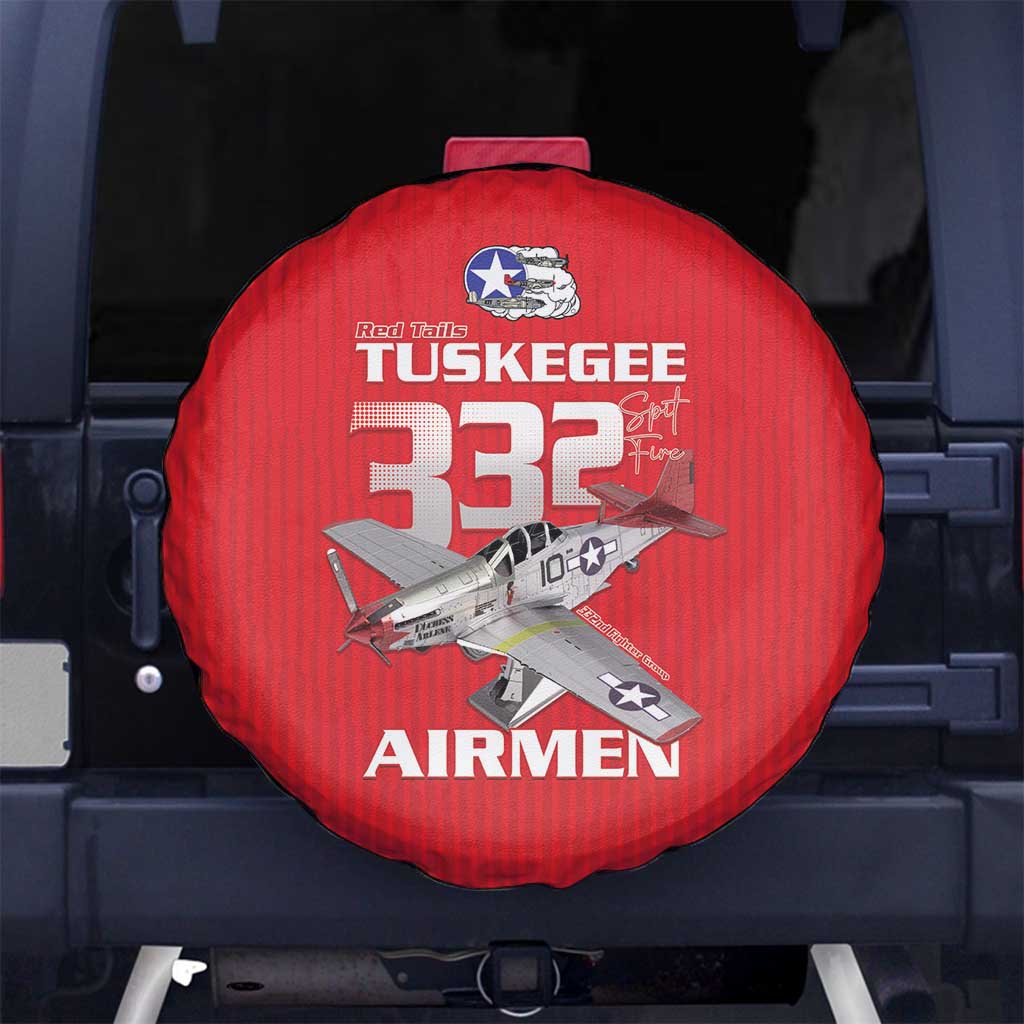 Tuskegee Red Tails Airmen Spare Tire Cover P-51 Mustang 332nd Fighter Group - Red LT15