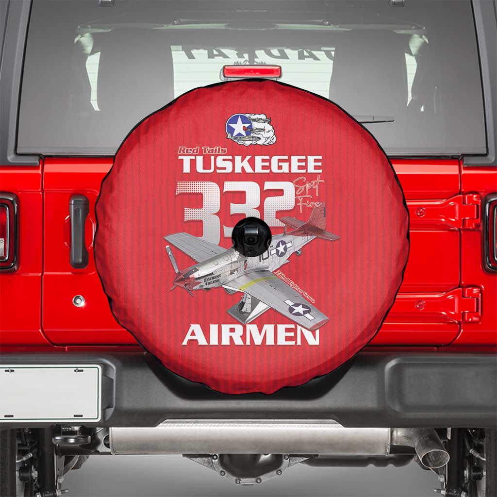 Tuskegee Red Tails Airmen Spare Tire Cover P-51 Mustang 332nd Fighter Group - Red LT15
