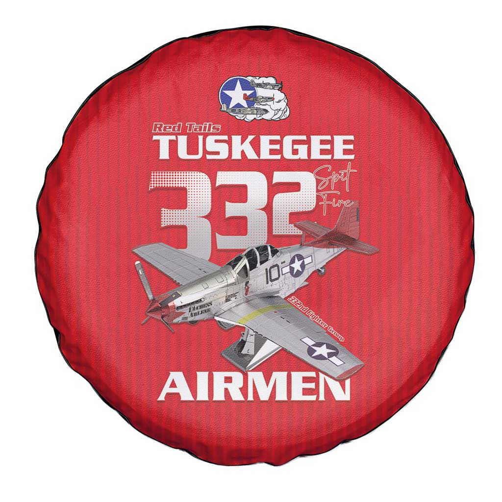 Tuskegee Red Tails Airmen Spare Tire Cover P-51 Mustang 332nd Fighter Group - Red LT15