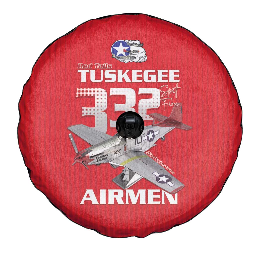 Tuskegee Red Tails Airmen Spare Tire Cover P-51 Mustang 332nd Fighter Group - Red LT15