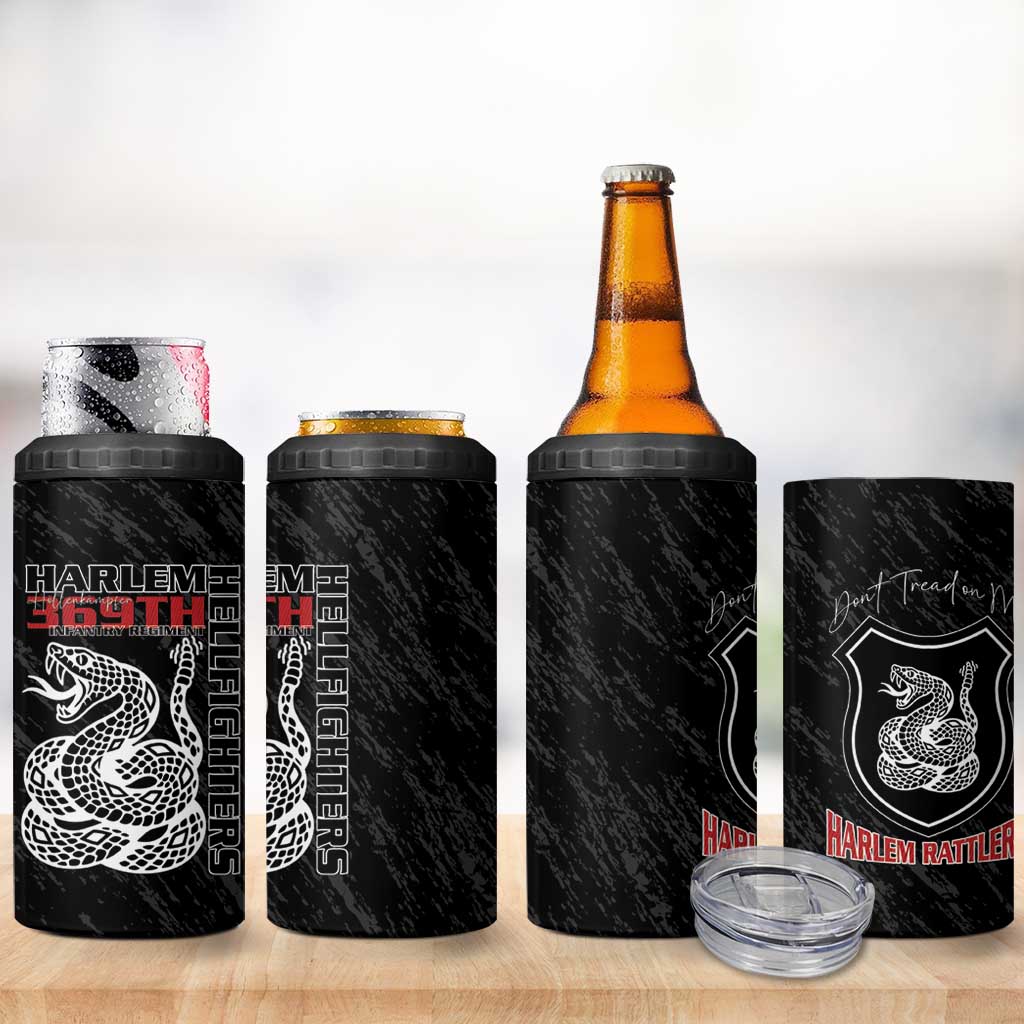 Harlem Hellfighters 4 in 1 Can Cooler Tumbler Harlem Rattlers - Don't Tread on Me LT15