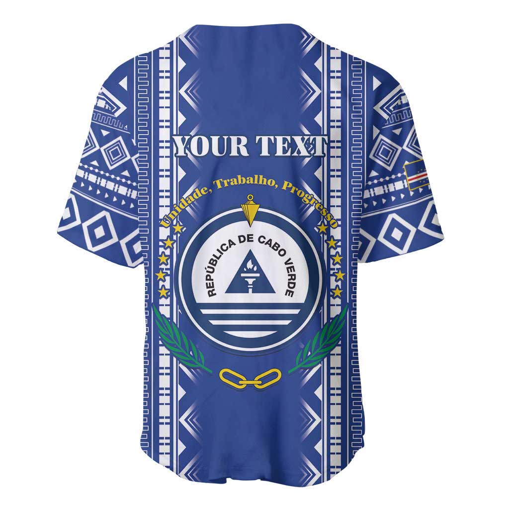Personalised Cape Verde Baseball Jersey Grey Headed Kingfisher - Coat Of Arms LT15