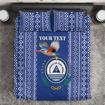 Personalised Cape Verde Bedding Set Grey Headed Kingfisher - Coat Of Arms LT15