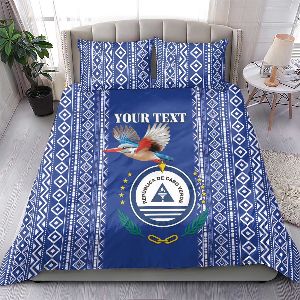 Personalised Cape Verde Bedding Set Grey Headed Kingfisher - Coat Of Arms LT15