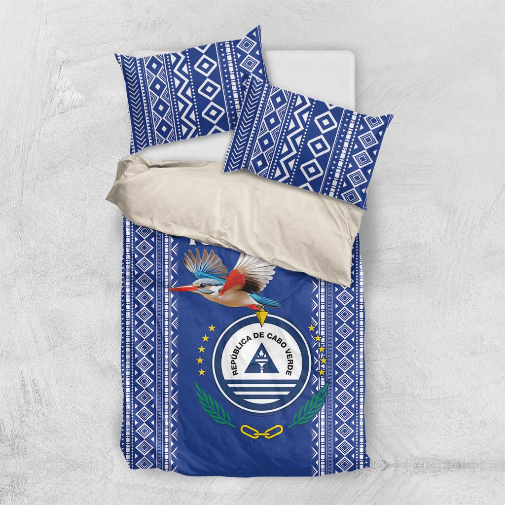 Personalised Cape Verde Bedding Set Grey Headed Kingfisher - Coat Of Arms LT15