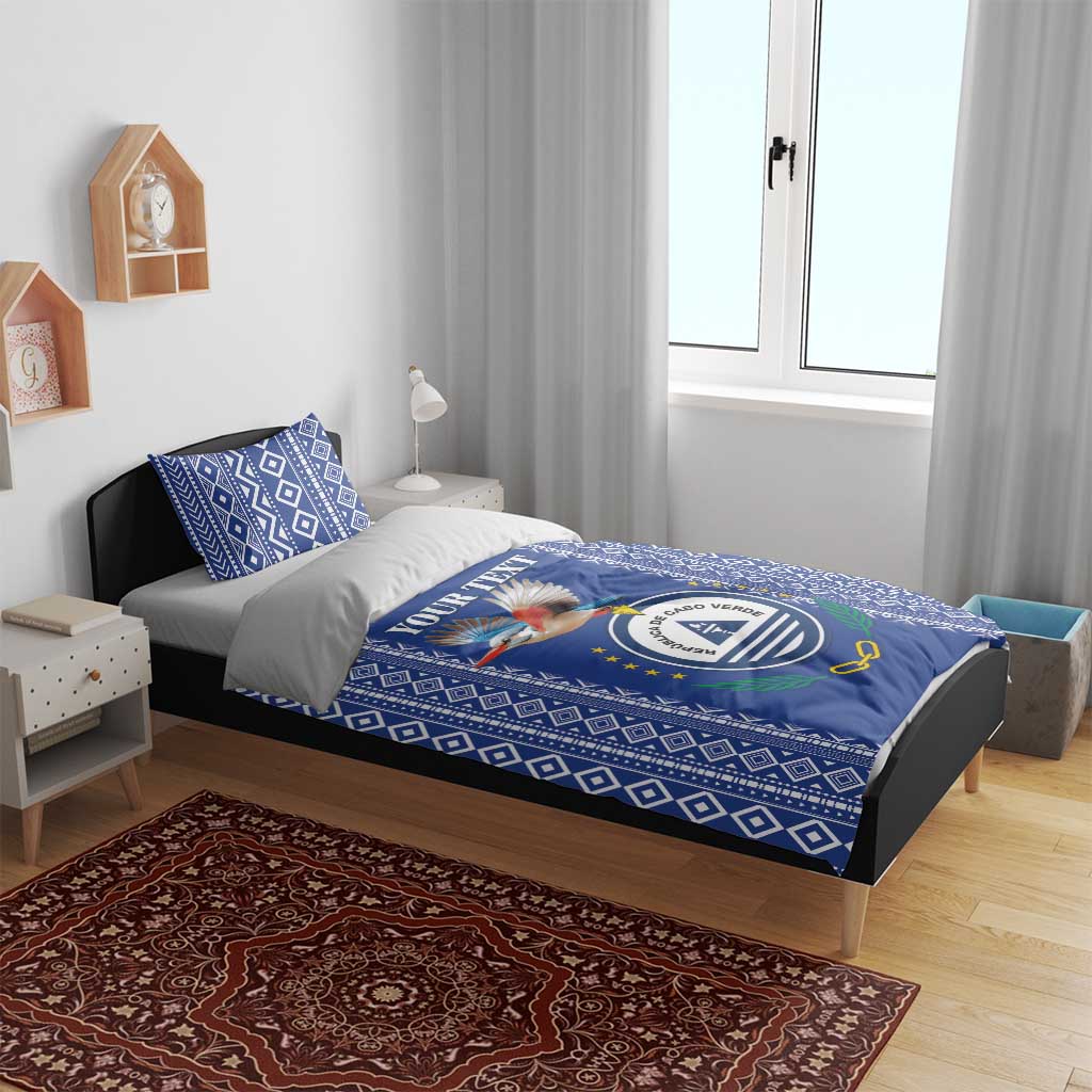Personalised Cape Verde Bedding Set Grey Headed Kingfisher - Coat Of Arms LT15